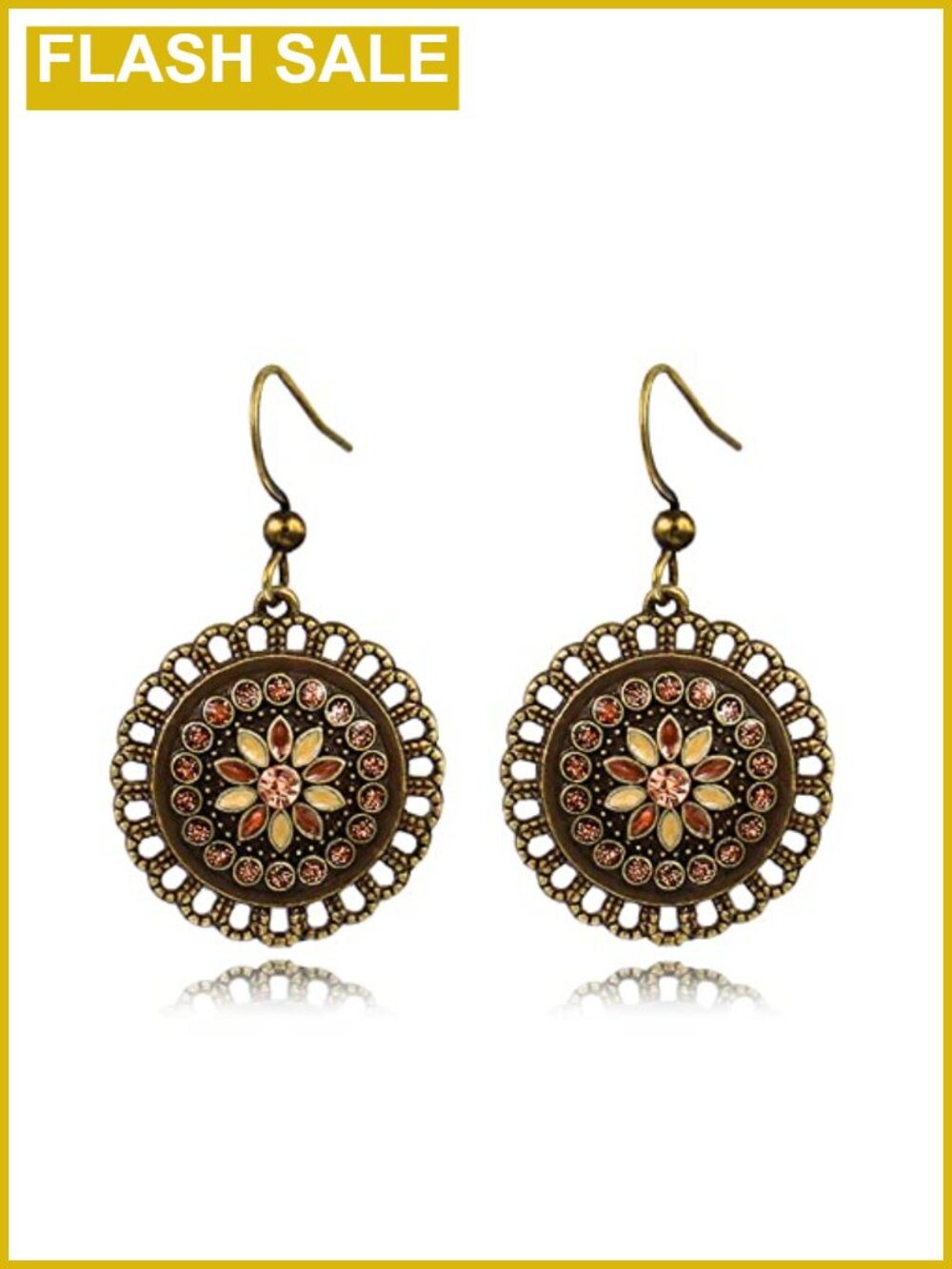 Bohemian Bronze Tribal Hoop Spiral Earrings Handmade Dangle Drop Women Jewelry